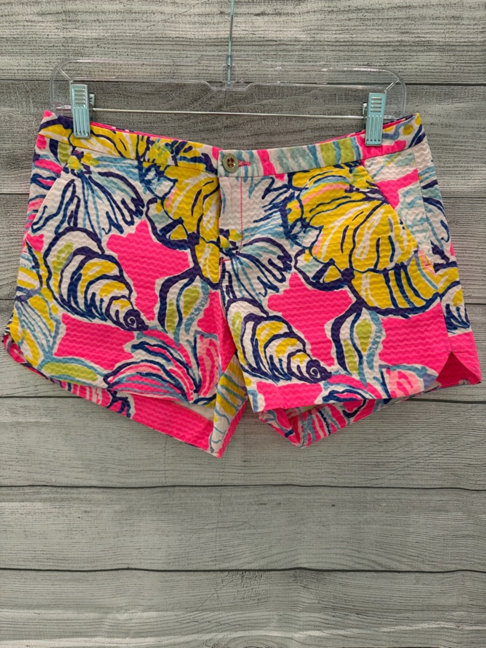 Lilly Pulitzer Hot Pink Floral High-Waist Shorts - Picture 1 of 4